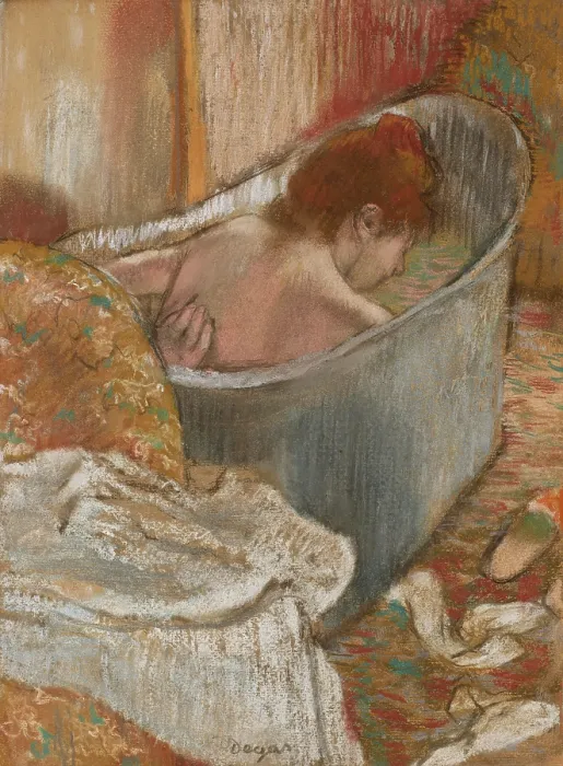 Framed Print : The Bath (Woman in her Bathtub), c1886. Creator: Degas, Edgar (1834-1917) Framed Print : The Bath (Woman in her Bathtub), c1886. Creator: Degas, Edgar (1834-1917)