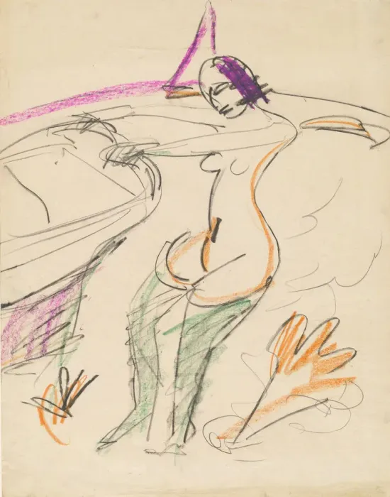 Framed Print : Bather, 1912 / 1913. Creator: Ernst Kirchner Framed Print : Bather, 1912 / 1913. Creator: Ernst Kirchner
