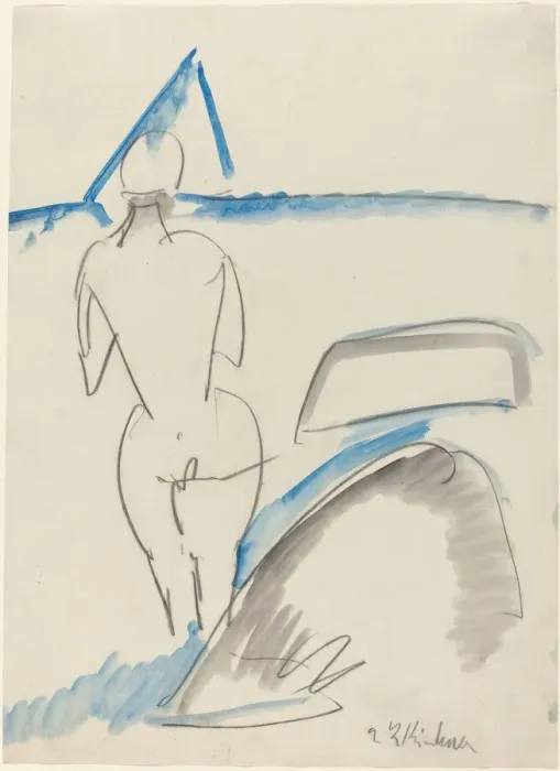 Framed Print : Bather on the Beach, 1912 / 1913. Creator: Ernst Kirchner Framed Print : Bather on the Beach, 1912 / 1913. Creator: Ernst Kirchner