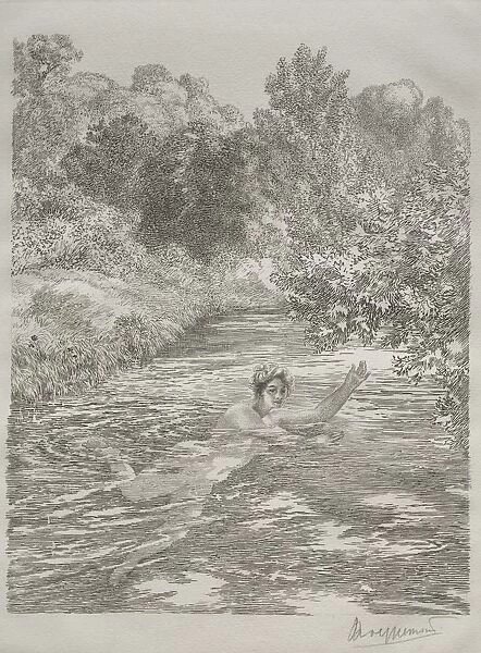 The Bather, c. 1860-70. Creator: Felix Bracquemond (French, 1833-1914)