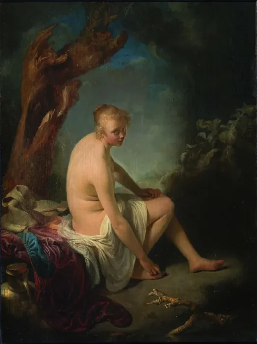 Framed Print : Bather, ca 1662-1665. Creator: Dou, Gerard (Gerrit) (1613-1675) Framed Print : Bather, ca 1662-1665. Creator: Dou, Gerard (Gerrit) (1613-1675)
