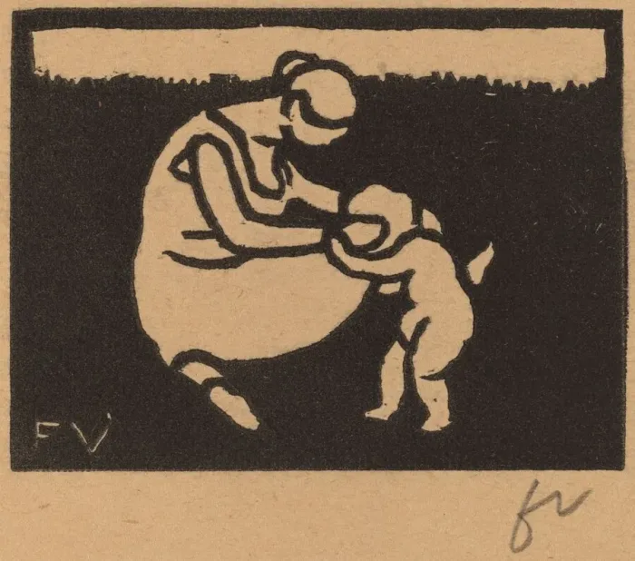 Framed Print : Bather and Child (La baigneuse al enfant), 1893. Creator: Felix Vallotton Framed Print : Bather and Child (La baigneuse al enfant), 1893. Creator: Felix Vallotton