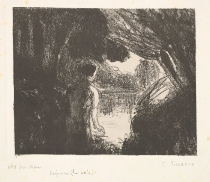 Framed Print : Bather, Evening, 1897. Creator: Camille Pissarro Framed Print : Bather, Evening, 1897. Creator: Camille Pissarro