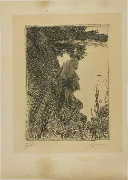 Framed Print : Bather (Evening) II, 1896. Creator: Anders Leonard Zorn Framed Print : Bather (Evening) II, 1896. Creator: Anders Leonard Zorn