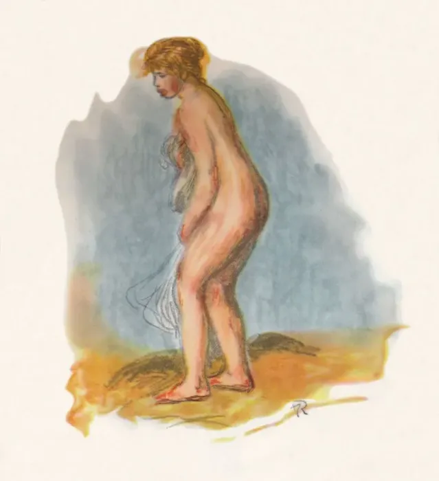 Framed Print : Bather Standing, 1946. Artist: Pierre-Auguste Renoir Framed Print : Bather Standing, 1946. Artist: Pierre-Auguste Renoir