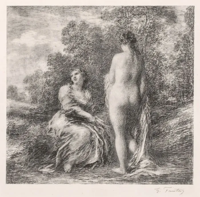 Framed Print : Bathers, 1881. Creator: Henri Fantin-Latour (French, 1836-1904) Framed Print : Bathers, 1881. Creator: Henri Fantin-Latour (French, 1836-1904)
