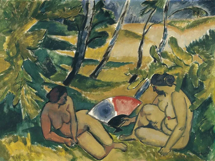 Framed Print : The Bathers, 1912. Creator: Max Pechstein Framed Print : The Bathers, 1912. Creator: Max Pechstein