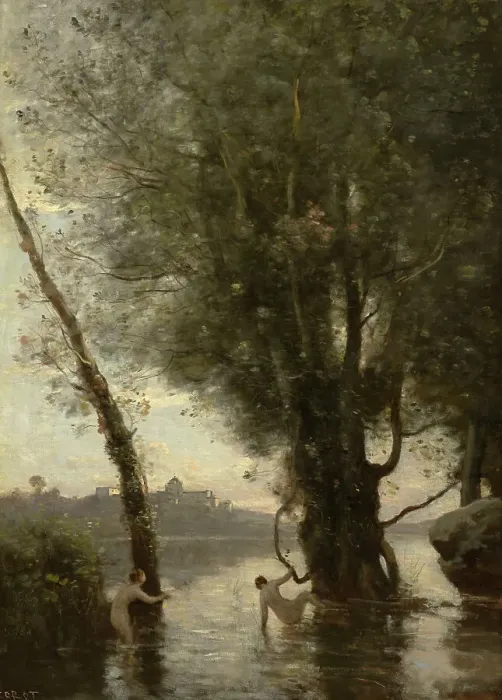 Framed Print : Bathers Of The Borromean Isles, c1865-70. Creator: Jean-Baptiste-Camille Corot Framed Print : Bathers Of The Borromean Isles, c1865-70. Creator: Jean-Baptiste-Camille Corot