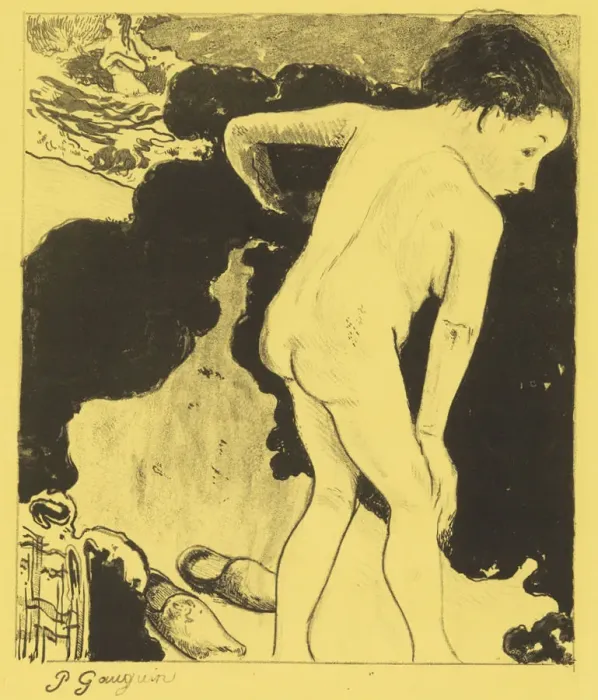 Framed Print : Bathers in Brittany, from the Volpini Suite: Dessins lithographiques, 1889. 1889 Framed Print : Bathers in Brittany, from the Volpini Suite: Dessins lithographiques, 1889. 1889