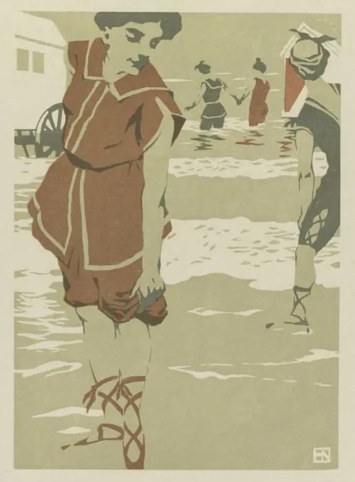 Framed Print : Bathers, c. 1900. Creator: Hans von Newmann (German, 1873-1957) Framed Print : Bathers, c. 1900. Creator: Hans von Newmann (German, 1873-1957)