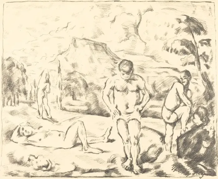 Framed Print : The Bathers (Large Plate), 1896-1897. Creator: Paul Cezanne Framed Print : The Bathers (Large Plate), 1896-1897. Creator: Paul Cezanne