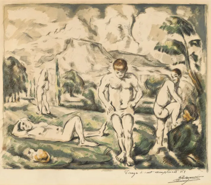 Framed Print : The Bathers (Large Plate), 1896-1897. Creator: Paul Cezanne Framed Print : The Bathers (Large Plate), 1896-1897. Creator: Paul Cezanne