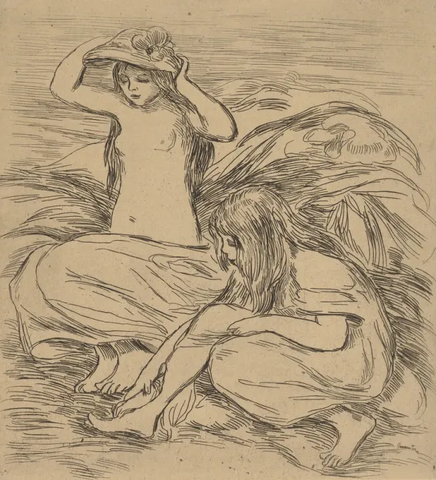 Framed Print : Two Bathers (Les Deux Baigneuses), 1895. Creator: Pierre-Auguste Renoir Framed Print : Two Bathers (Les Deux Baigneuses), 1895. Creator: Pierre-Auguste Renoir