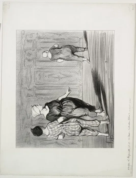 Framed Print : The Bathers, plate 15: It is her again, a pretty fashion, Madame Coquardeau!, 1847 Framed Print : The Bathers, plate 15: It is her again, a pretty fashion, Madame Coquardeau!, 1847