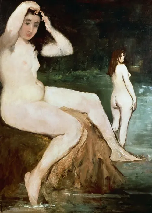 Framed Print : Bathers on the Seine, 1874-1876. Creator: Manet, Édouard (1832-1883) Framed Print : Bathers on the Seine, 1874-1876. Creator: Manet, Édouard (1832-1883)