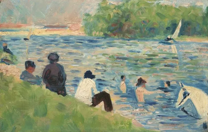 Framed Print : Bathers (Study for Bathers at Asnieres'), 1883 / 1884 Framed Print : Bathers (Study for Bathers at Asnieres'), 1883 / 1884