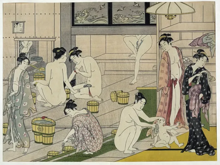 Framed Print : The Bathhouse Women, 1790s. Artist: Torii Kiyonaga Framed Print : The Bathhouse Women, 1790s. Artist: Torii Kiyonaga