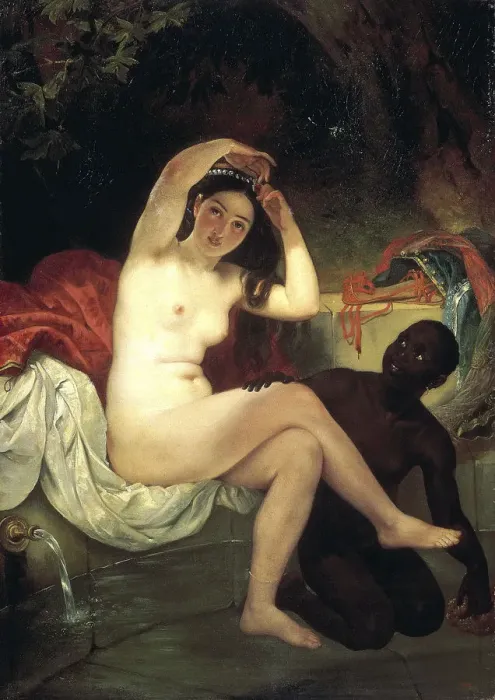 Framed Print : Bathing Bathsheba, 1832. Artist: Karl Briullov Framed Print : Bathing Bathsheba, 1832. Artist: Karl Briullov