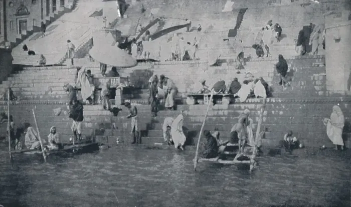 Framed Print : Bathing at Benares, 1924