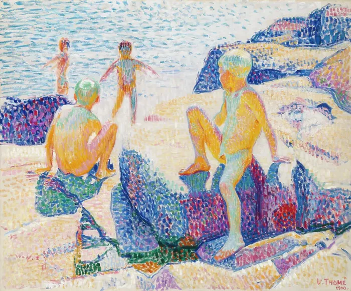 Framed Print : Bathing Boys, 1910. Creator: Verner Thome Framed Print : Bathing Boys, 1910. Creator: Verner Thome