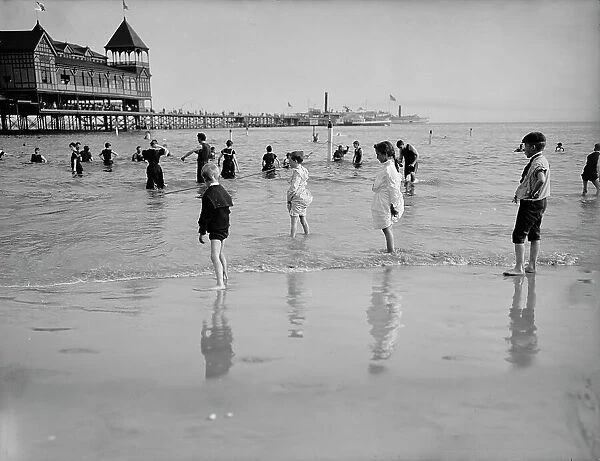 Bathing at Coney Island, between 1900 and 1905. Creator: Unknown
