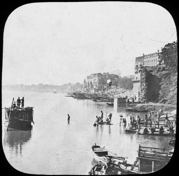Framed Print : Bathing ghat at Benares, India, late 19th or early 20th century Framed Print : Bathing ghat at Benares, India, late 19th or early 20th century