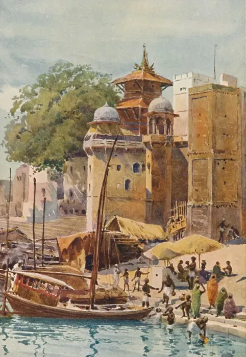Framed Print : The Bathing Ghats, Benares, c1880 (1905). Artist: Alexander Henry Hallam Murray Framed Print : The Bathing Ghats, Benares, c1880 (1905). Artist: Alexander Henry Hallam Murray