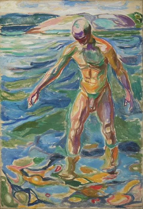 Framed Print : Bathing Man, 1918. Creator: Edvard Munch Framed Print : Bathing Man, 1918. Creator: Edvard Munch