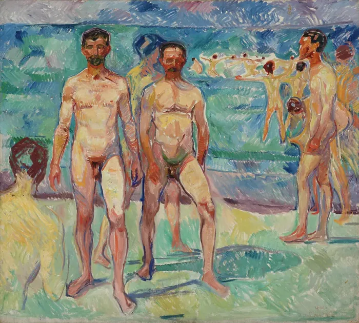 Framed Print : Bathing Men; Middle Age, 1907-1908. Creator: Edvard Munch Framed Print : Bathing Men; Middle Age, 1907-1908. Creator: Edvard Munch