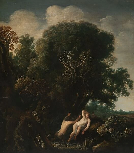 A Bathing Nymph Taken by Surprise by a Satyr, c.1630-c.1635. Creator: Moses van Wtenbrouck