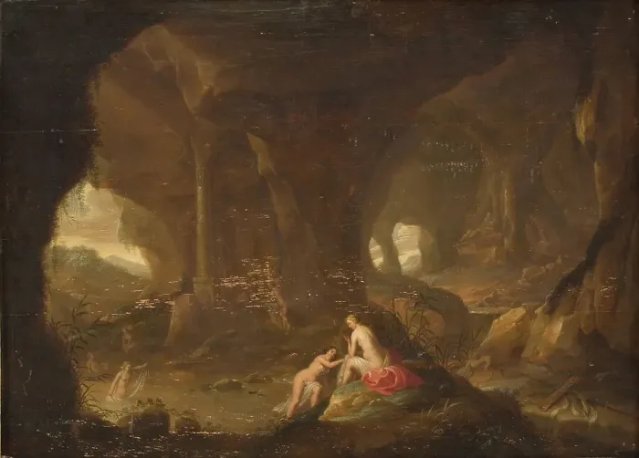 Framed Print : Bathing Nymphs in a Landscape, 1609-1795. Creator: Cornelis van Poelenburch Framed Print : Bathing Nymphs in a Landscape, 1609-1795. Creator: Cornelis van Poelenburch