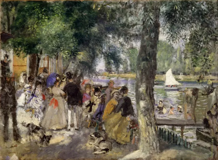 Framed Print : Bathing on the Seine (La Grenouillere), 1869. Artist: Pierre-Auguste Renoir Framed Print : Bathing on the Seine (La Grenouillere), 1869. Artist: Pierre-Auguste Renoir
