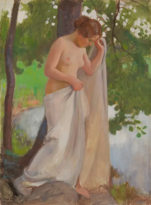 Framed Print : Bathing Sheet, 1906. Creator: Eero Jarnefelt Framed Print : Bathing Sheet, 1906. Creator: Eero Jarnefelt