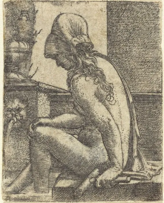 Framed Print : Bathing Woman, c. 1520 / 1530. Creator: Albrecht Altdorfer Framed Print : Bathing Woman, c. 1520 / 1530. Creator: Albrecht Altdorfer