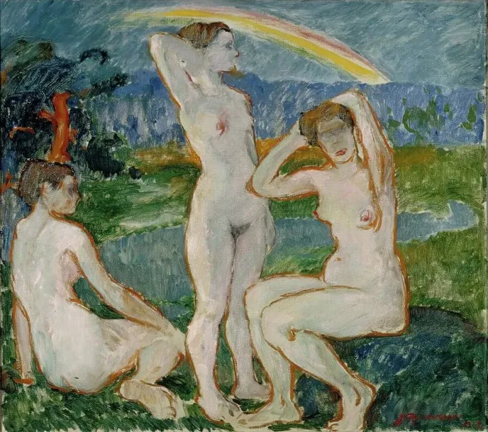 Framed Print : Bathing Women, sketch, 1912. Creator: Jalmari Ruokokoski Framed Print : Bathing Women, sketch, 1912. Creator: Jalmari Ruokokoski