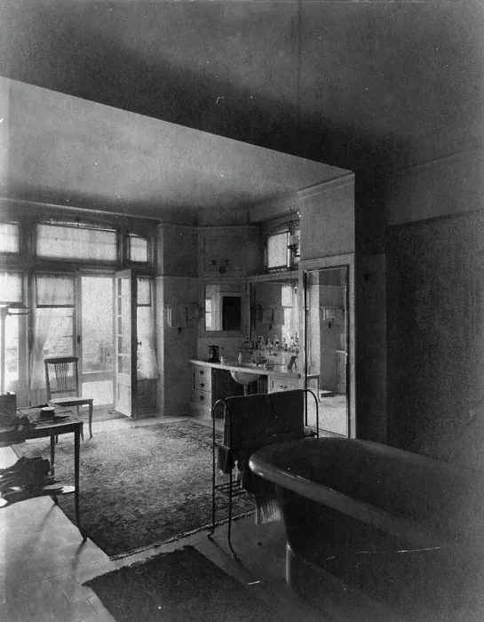 Framed Print : Bathroom in home of Edmund Cogswell Converse, Greenwich, Connecticut, 1908. Creator: Frances Benjamin Johnston Framed Print : Bathroom in home of Edmund Cogswell Converse, Greenwich, Connecticut, 1908. Creator: Frances Benjamin Johnston