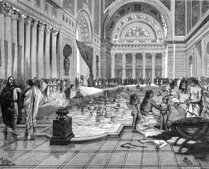 Framed Print : The baths of Charlemagne, 8th-9th century (1882-1884). Artist: A Tauxier Framed Print : The baths of Charlemagne, 8th-9th century (1882-1884). Artist: A Tauxier
