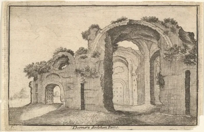 Framed Print : Baths of Diocletian, Rome, 17th century. Creator: Wenceslaus Hollar Framed Print : Baths of Diocletian, Rome, 17th century. Creator: Wenceslaus Hollar