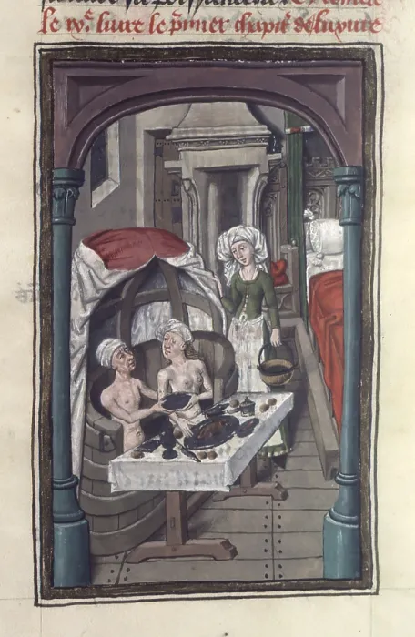 Framed Print : The baths of Sergius Orata. Miniature from Valerius Maximus, 15th century. Creator: Anonymous master Framed Print : The baths of Sergius Orata. Miniature from Valerius Maximus, 15th century. Creator: Anonymous master