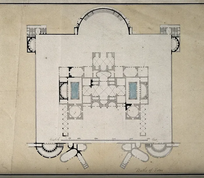 Framed Print : Baths of Titus, Rome: floor plan. Creator: Unknown Framed Print : Baths of Titus, Rome: floor plan. Creator: Unknown