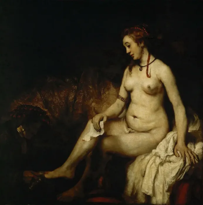 Framed Print : Bathsheba at Her Bath (Bathsheba with King Davids Letter). Artist: Rembrandt van Rhijn (1606-1669) Framed Print : Bathsheba at Her Bath (Bathsheba with King Davids Letter). Artist: Rembrandt van Rhijn (1606-1669)