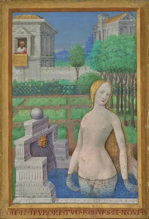 Framed Print : Bathsheba Bathing, 1498-1499. Creator: Jean Bourdichon Framed Print : Bathsheba Bathing, 1498-1499. Creator: Jean Bourdichon