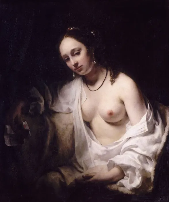 Framed Print : Bathsheba with King Davids Letter, 1654. Artist: Drost, Willem (1633-1659) Framed Print : Bathsheba with King Davids Letter, 1654. Artist: Drost, Willem (1633-1659)