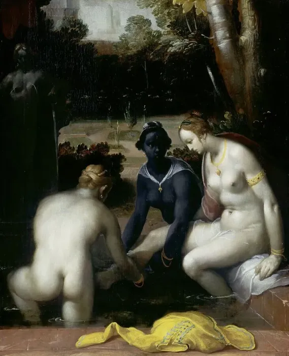 Framed Print : Bathsheba at her Toilet, 1594. Creator: Cornelis Cornelisz van Haarlem Framed Print : Bathsheba at her Toilet, 1594. Creator: Cornelis Cornelisz van Haarlem