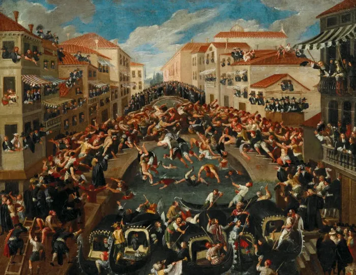 Framed Print : The Battaglia dei Pugni on the Bridge of San Barnaba, Venice, 18th century Framed Print : The Battaglia dei Pugni on the Bridge of San Barnaba, Venice, 18th century