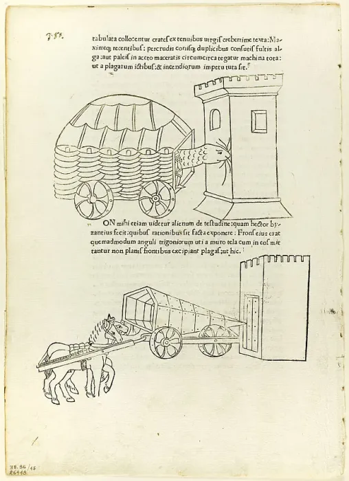 Framed Print : Battering Rams from De re militari (Concerning Military Matters)... 1472, portfolio assembled 1929. Creators: Matteo di Andrea de Pasti, Johannes Nicolai de Verona, Robert Valturio, Wilhelm Ludwig Schreiber Framed Print : Battering Rams from De re militari (Concerning Military Matters)... 1472, portfolio assembled 1929. Creators: Matteo di Andrea de Pasti, Johannes Nicolai de Verona, Robert Valturio, Wilhelm Ludwig Schreiber