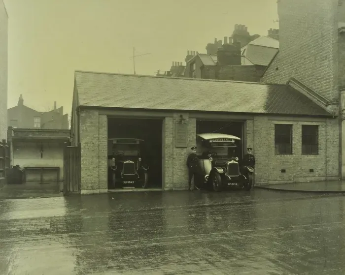 Framed Print : Battersea Ambulance Station, Battersea, Wandsworth, London, 1925 Framed Print : Battersea Ambulance Station, Battersea, Wandsworth, London, 1925
