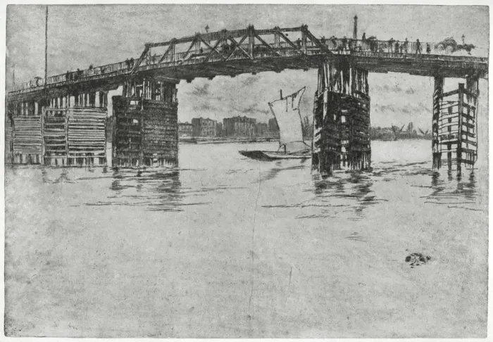 Framed Print : Battersea Bridge, London, 19th century (1904). Artist: James Abbott McNeill Whistler Framed Print : Battersea Bridge, London, 19th century (1904). Artist: James Abbott McNeill Whistler