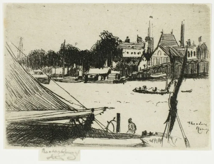 Framed Print : Battersea from Chelsea, 1888-89. Creator: Theodore Roussel Framed Print : Battersea from Chelsea, 1888-89. Creator: Theodore Roussel