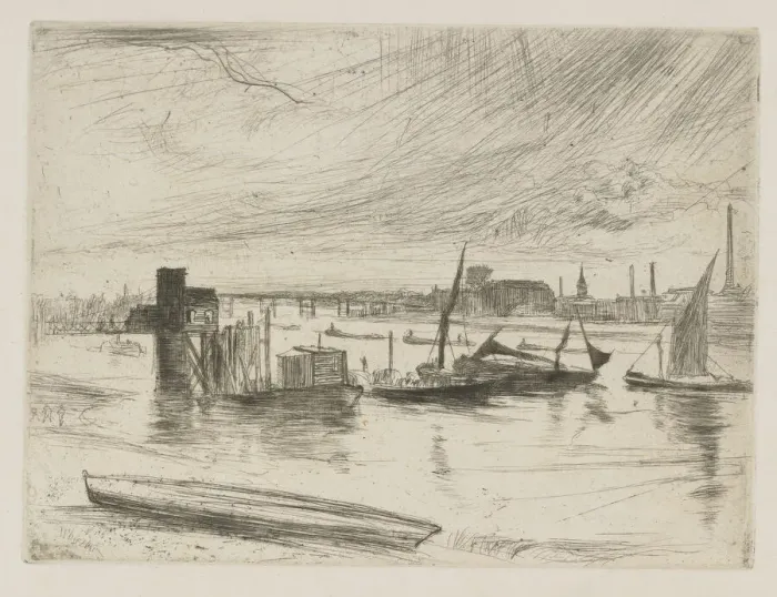 Framed Print : Battersea Dawn (Cadogan Pier), 1863. Creator: James Abbott McNeill Whistler Framed Print : Battersea Dawn (Cadogan Pier), 1863. Creator: James Abbott McNeill Whistler